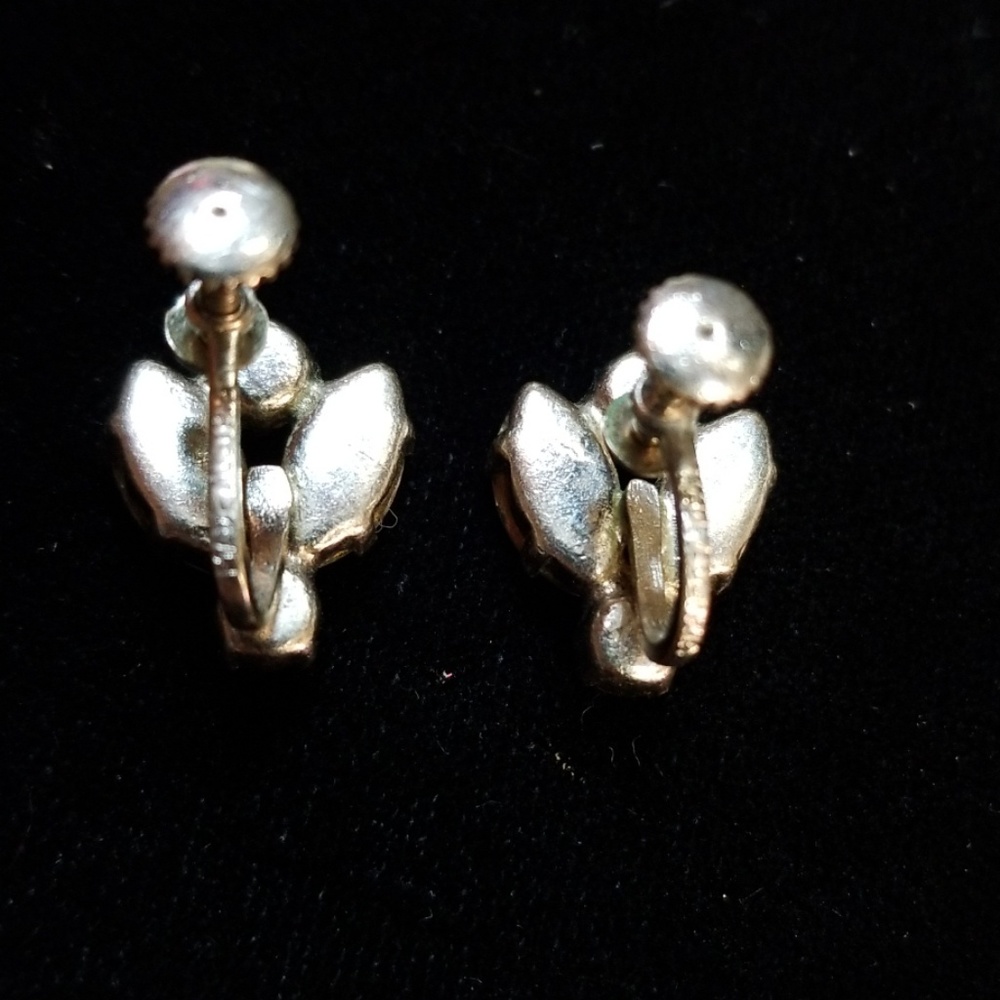 Vintage 1950s Made In Austria Crystal Screw Back Earrings - Picture 9 of 12